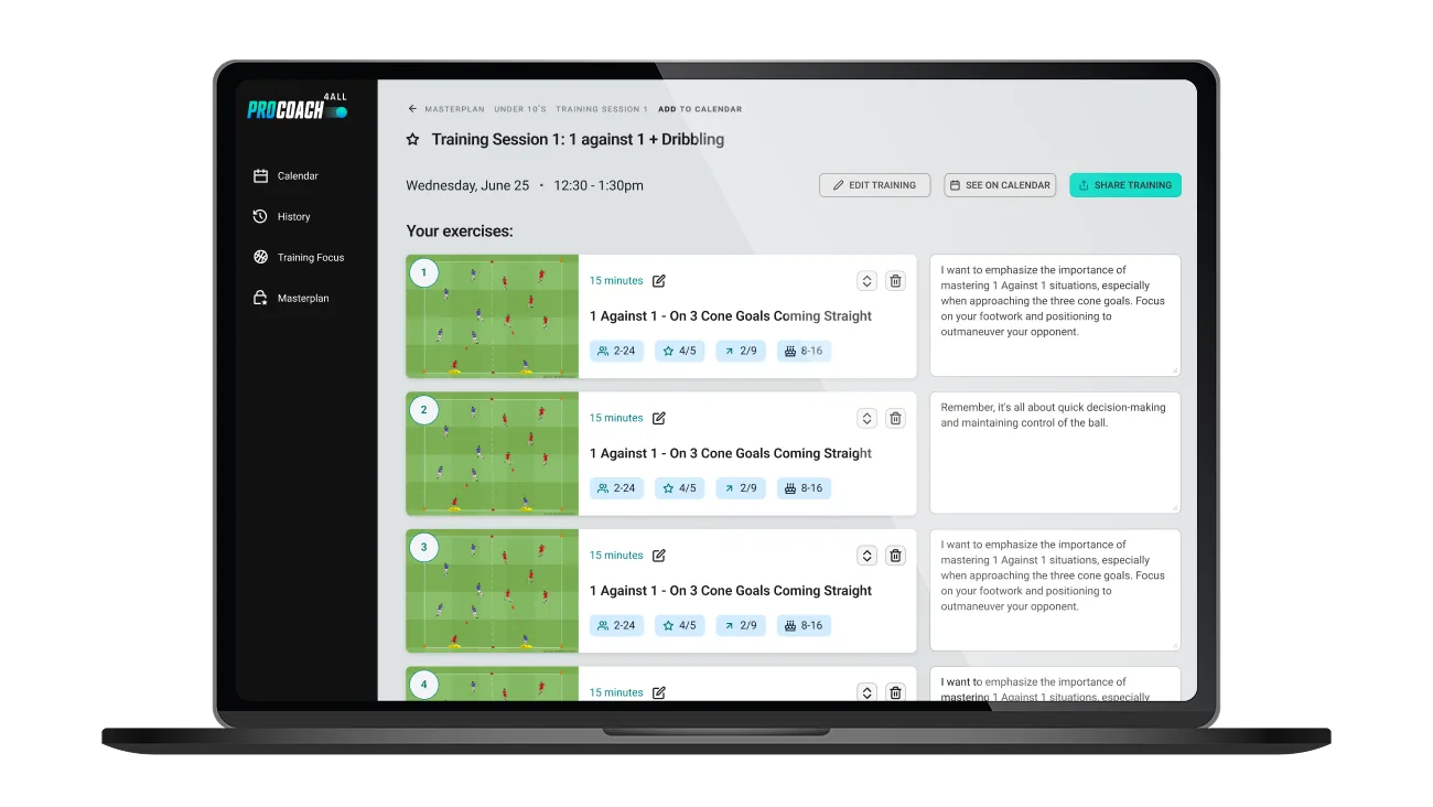 Die Entwicklung des Fußballtrainings: Von Übungen zu digitalem Coaching